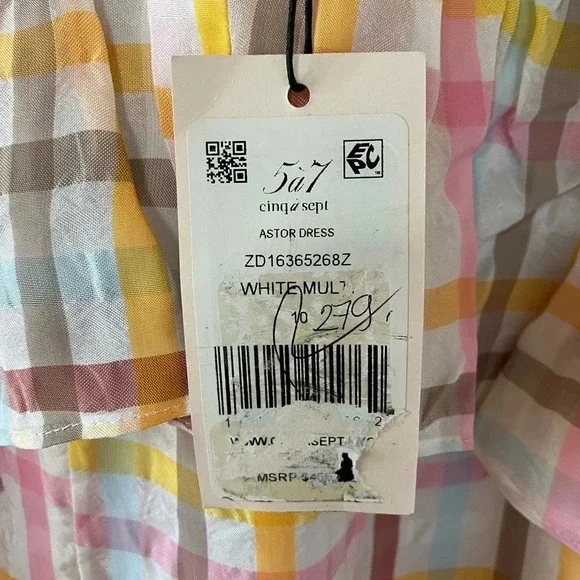 Cinq à Sept Astor V-neck Tiered Plaid Print Maxi Dress - Picture 12 of 13